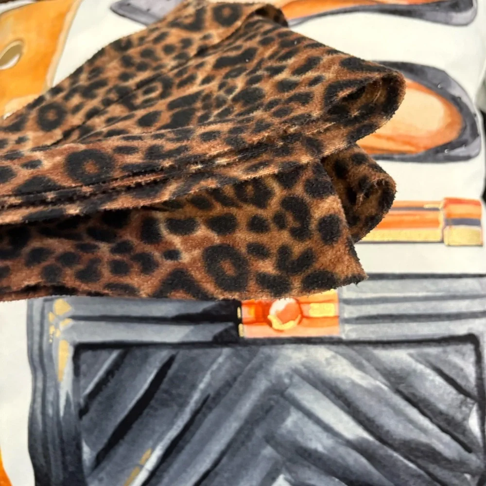 Leopard Print Thin Fleece Wrap Scarf